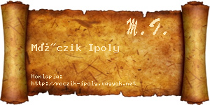 Móczik Ipoly névjegykártya